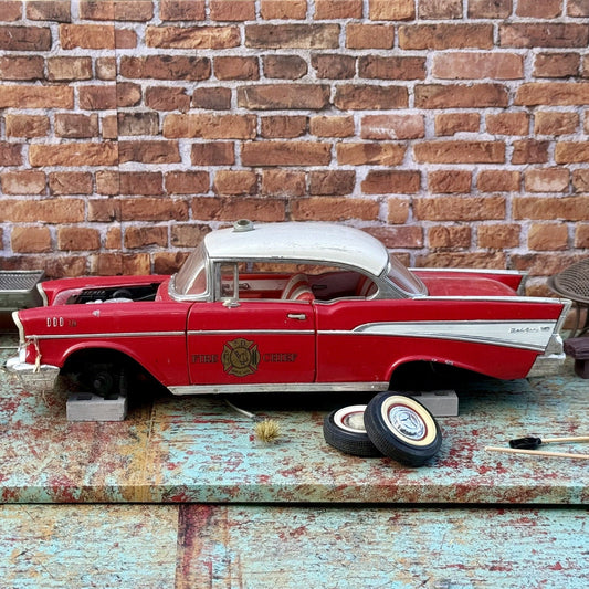 Road Legends 1957 Chevrolet Bel-Air 'Fire Chief' 1/18 Scale Diecast Model Car | Parts Car - Product Image
