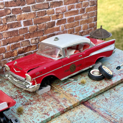 Road Legends 1957 Chevrolet Bel-Air 'Fire Chief' 1/18 Scale Diecast Model Car | Parts Car - Product Image