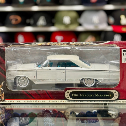 Road Signature 1964 Mercury Marauder White w/ Blue Interior 1/18 Scale Diecast Model Car | New - Product Image