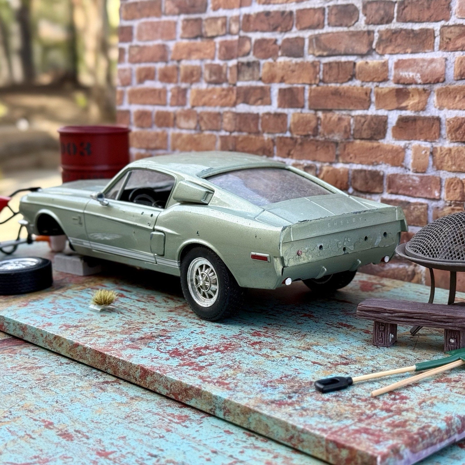 Road Signature 1968 Ford Mustang Shelby GT 500K 1/18 Scale Diecast Model Car | Parts Car - Product Image