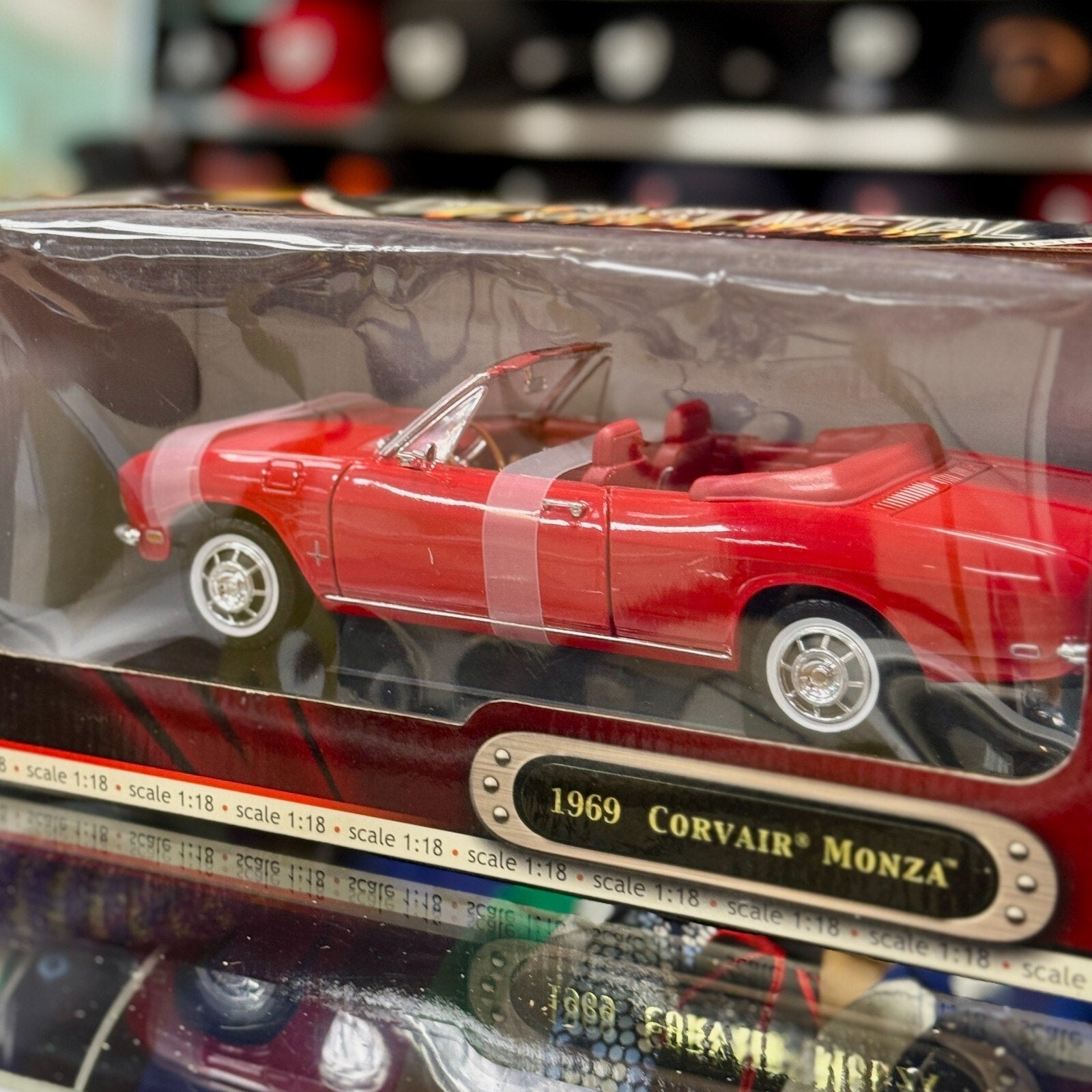Road Signature 1969 Chevrolet Corvair Monza Convertible Red 1/18 Scale Diecast Model Car | New - Product Image