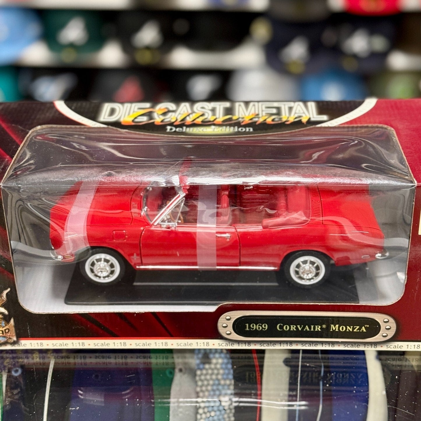 Road Signature 1969 Chevrolet Corvair Monza Convertible Red 1/18 Scale Diecast Model Car | New - Product Image