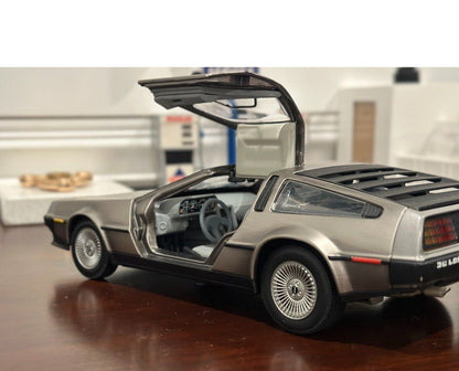 Sun Star 1981 Delorean DMC 12 LK Coupe Stainless Steel 1/18 Scale Resin Model Car - Product Image