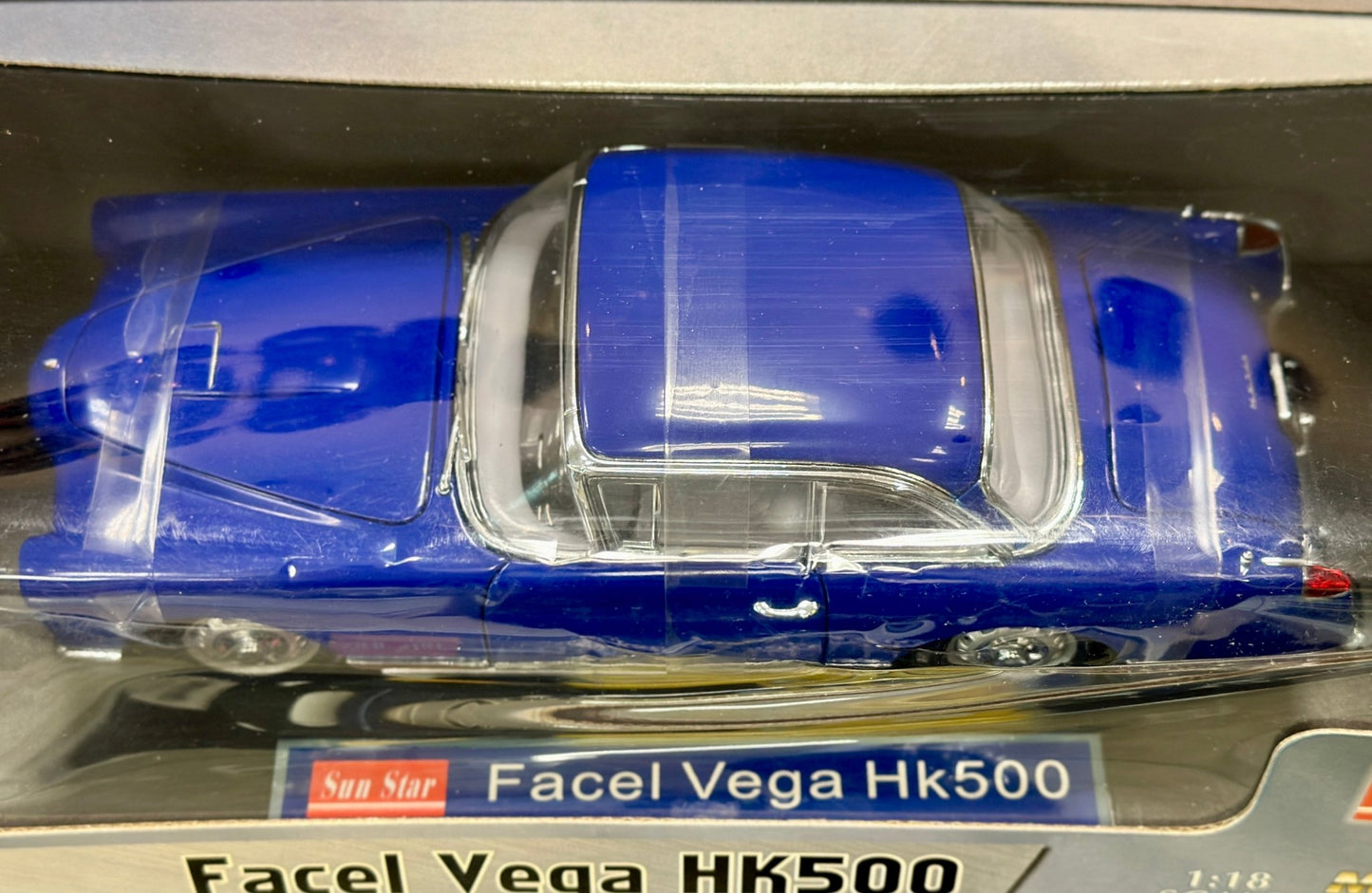 Sun Star Facel Vega Blue 1/18 Scale Diecast Model Car | New - Product Image