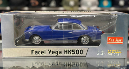 Sun Star Facel Vega Blue 1/18 Scale Diecast Model Car | New - Product Image