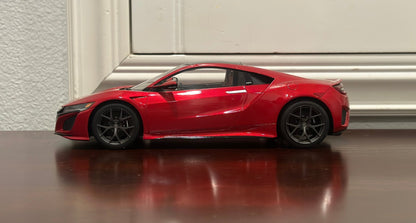 Top Speed Acura NSX '#008/999 Limited Edition' Red 1/18 Scale Resin Model Car | Seperate Side Mirror - Product Image
