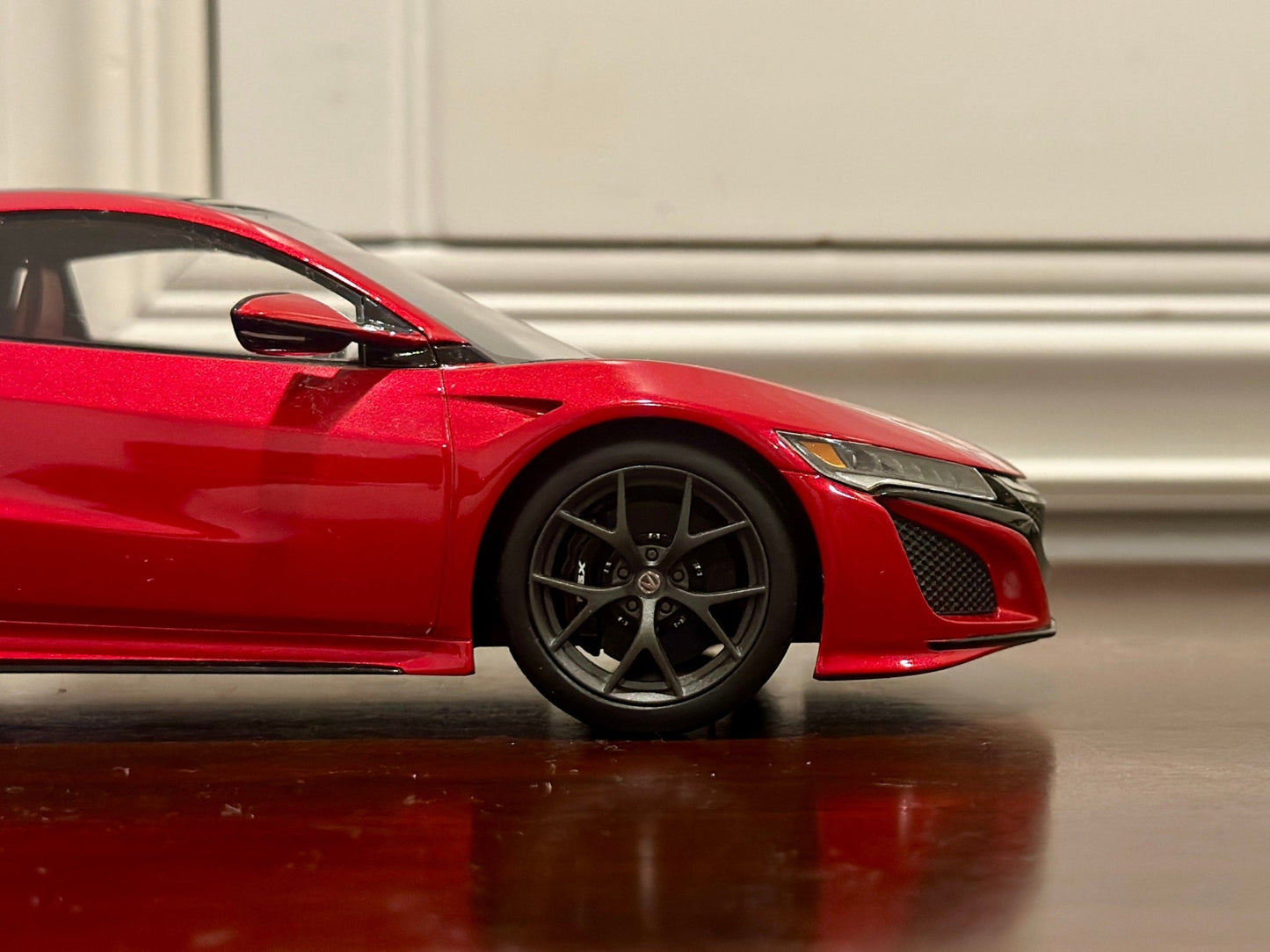 Top Speed Acura NSX '#008/999 Limited Edition' Red 1/18 Scale Resin Model Car | Seperate Side Mirror - Product Image