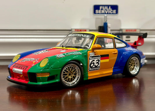 UT Models Porsche 911 993 GT2 '#63 Warsteiner Livery' 1/18 Scale Diecast Model Car | In Box - Product Image