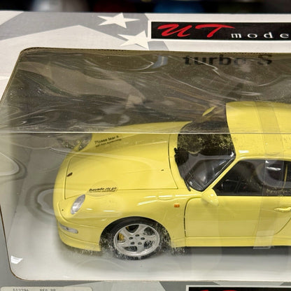 UT Models Porsche 911 993 Turbo S Fly-Bird Yellow 1/18 Scale Diecast Model Car | New - Product Image