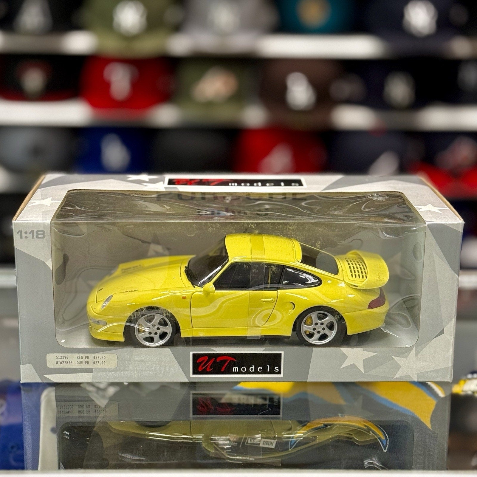 UT Models Porsche 911 993 Turbo S Fly-Bird Yellow 1/18 Scale Diecast Model Car | New - Product Image