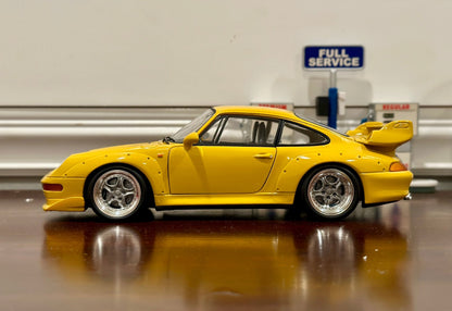 UT Models Porsche 911 GT2 993 Yellow 1/18 Scale Diecast Model Car - Product Image