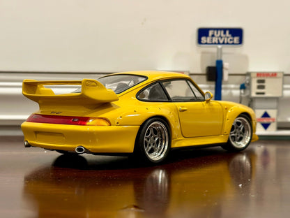 UT Models Porsche 911 GT2 993 Yellow 1/18 Scale Diecast Model Car - Product Image