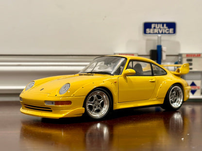 UT Models Porsche 911 GT2 993 Yellow 1/18 Scale Diecast Model Car - Product Image