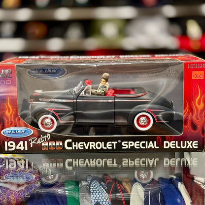 WELLY 1941 Chevrolet Special Deluxe Retro Rod 1/18 Scale Diecast Model Car | Limited Edition - Product Image