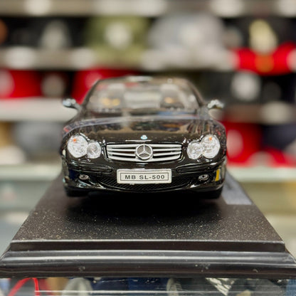 WELLY Mercedes Benz SL500 Nero Black 1/18 Scale Diecast Model Car | New - Product Image