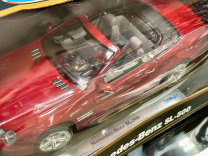 WELLY Mercedes Benz SL500 Red 1/18 Scale Diecast Model Car - Product Image