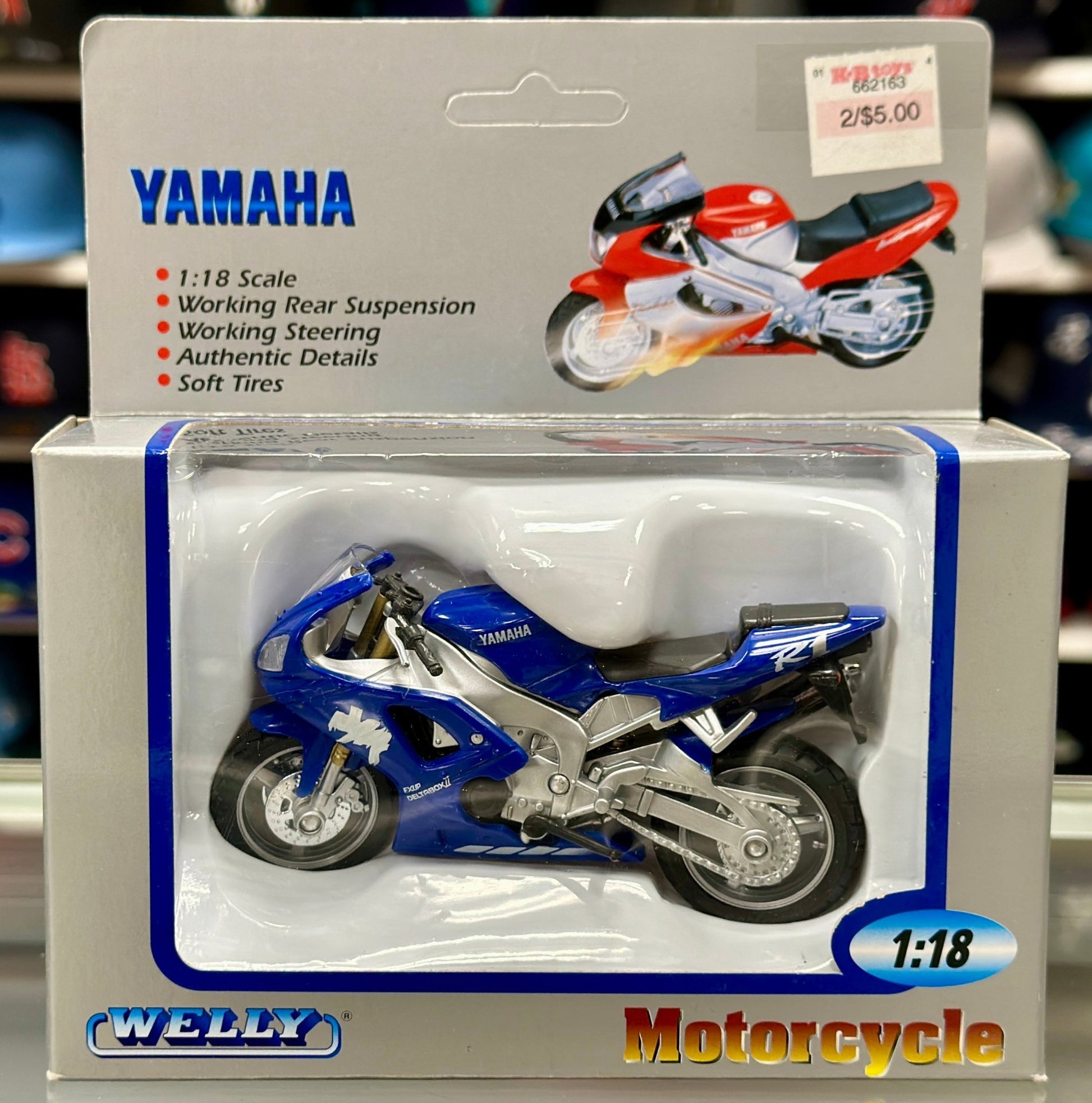 WELLY Yamaha Death-Box 1/18 Scale Model Motorcycle - Product Image